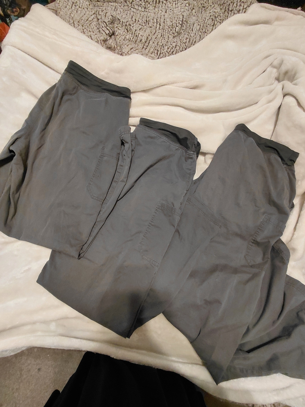 Three Pairs of Women's Gray Scrub Pants